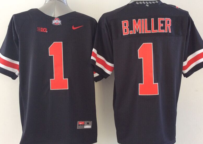 Men's Ohio State Buckeyes Braxton Miller #1 Black Jersey